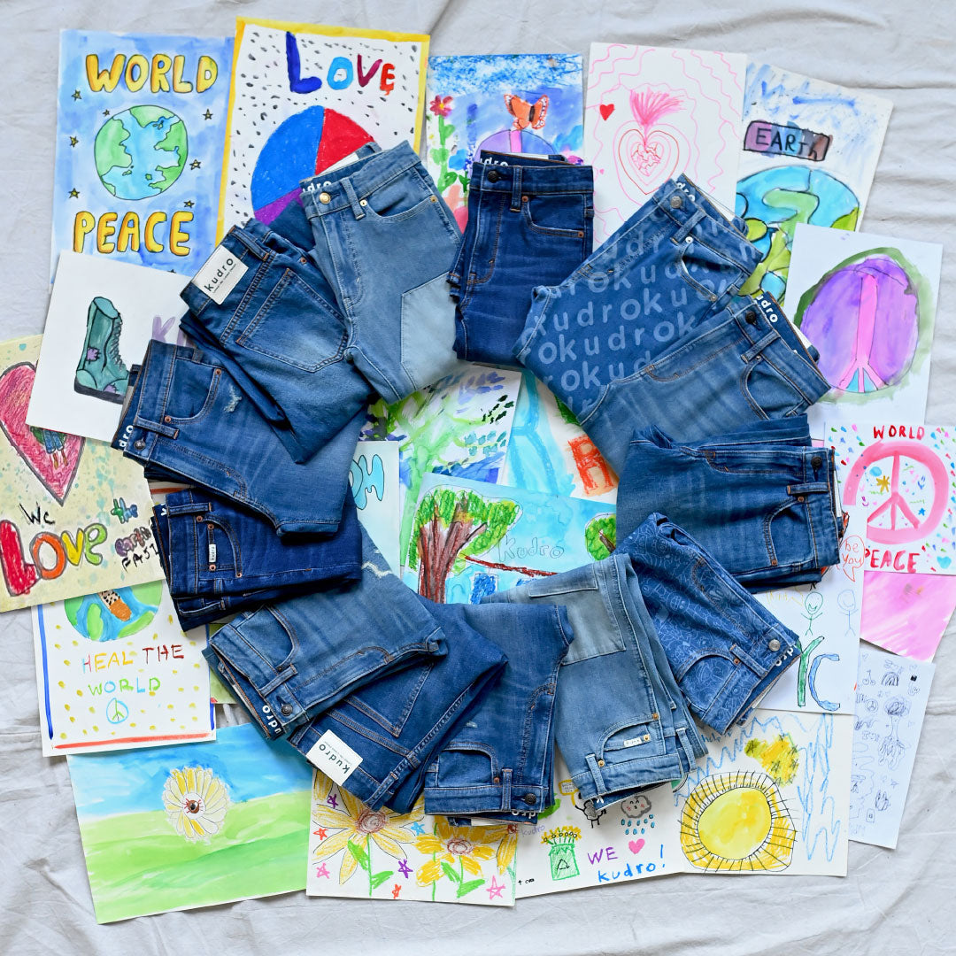 sustainability art & kudo kids jeans