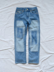 Kudro Kids The Utility Straight leg denim jeans with patches full image