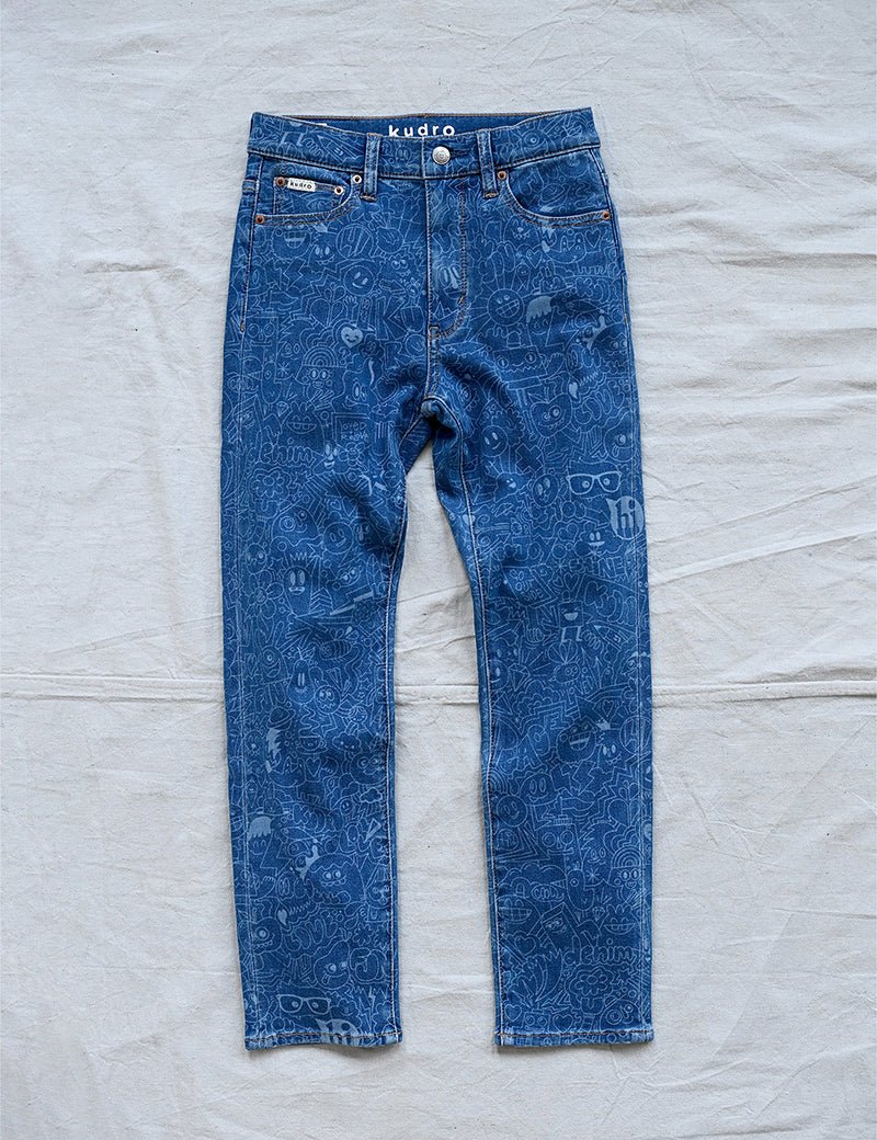 Kudro Kids The Wotto skinny leg denim jeans full image front