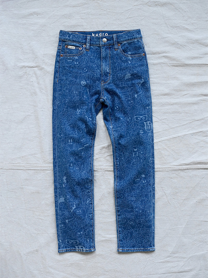 Kudro Kids The Wotto skinny leg denim jeans full image front