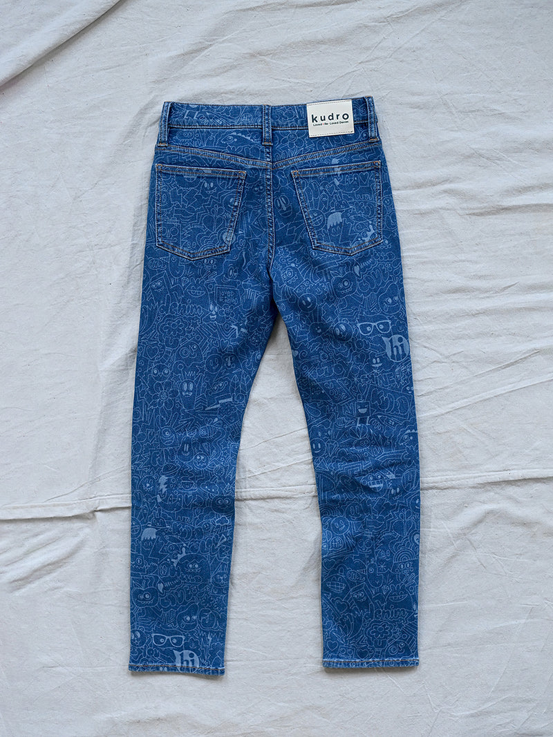 Kudro Kids The Wotto skinny leg denim jeans full image back pockets