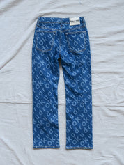 The Kudro Straight leg denim jeans with unique pattern