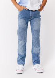 kudro kids utility straight jean close up image front of jean