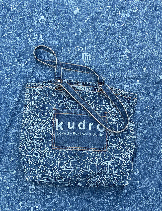 The Tote Kudro Kids tote bag made from sustainable denim