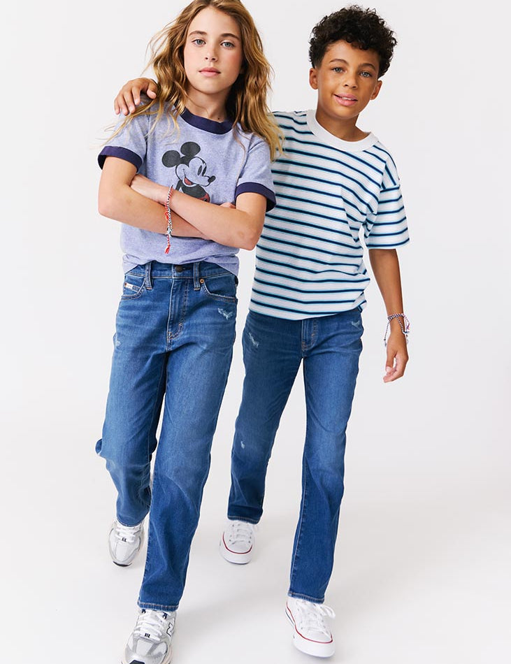kudro kids destroy straight jean modeled on  boy and girl full image 