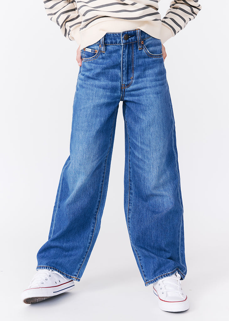 kudro kids wide leg jean front shot on girl model 