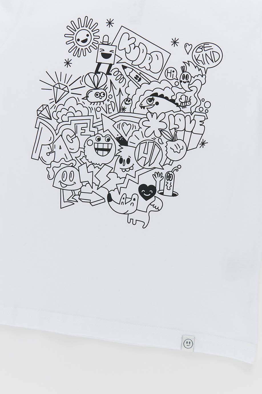 Black line art doodle illustration on a white background