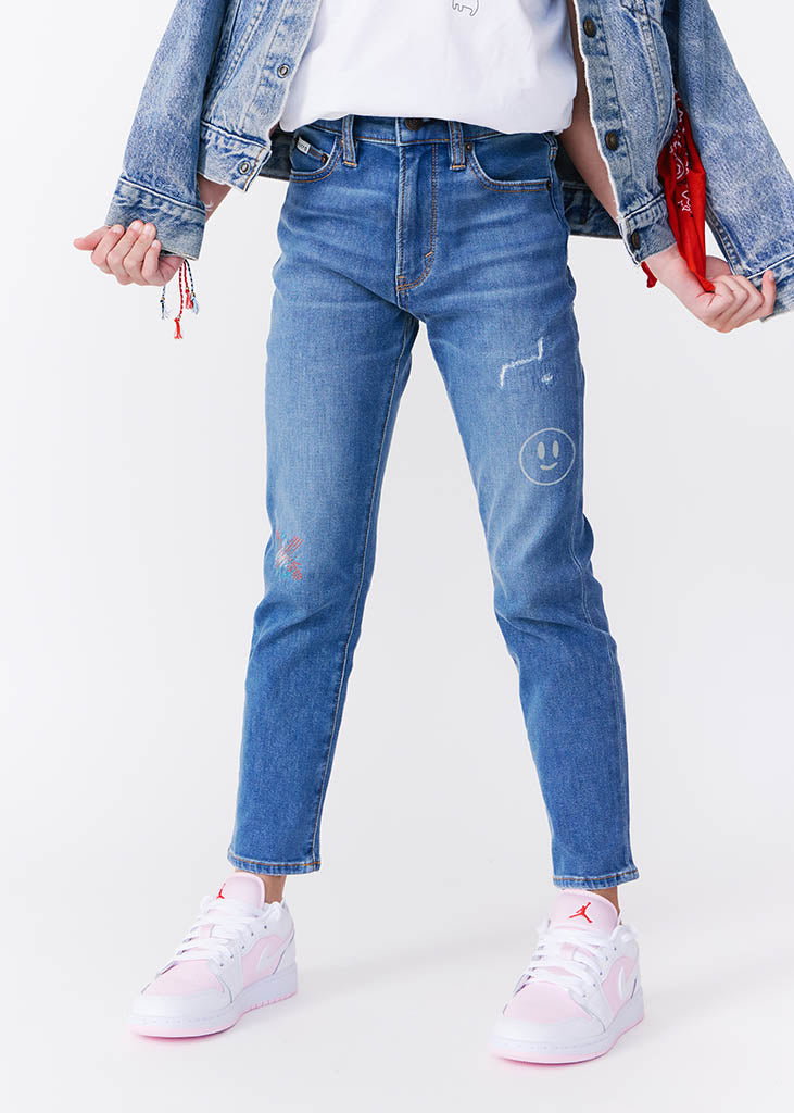 kudro kids repair skinny jean front view on girl model