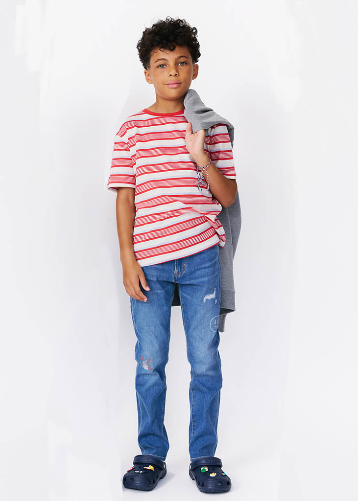 kudro kids repair skinny jean full shot on boy model