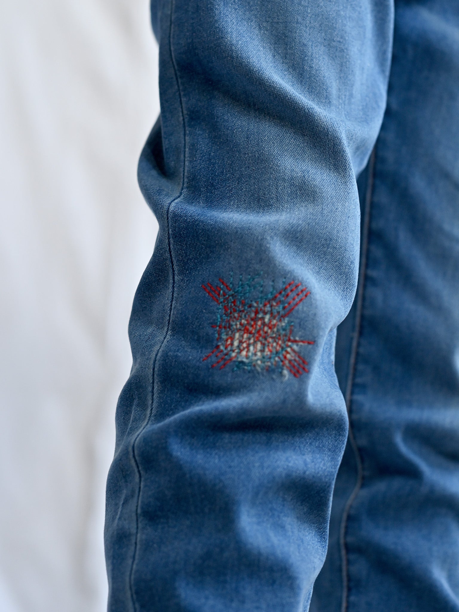 Kudro Kids The Repair Skinny denim jeans with unique embroidered patch