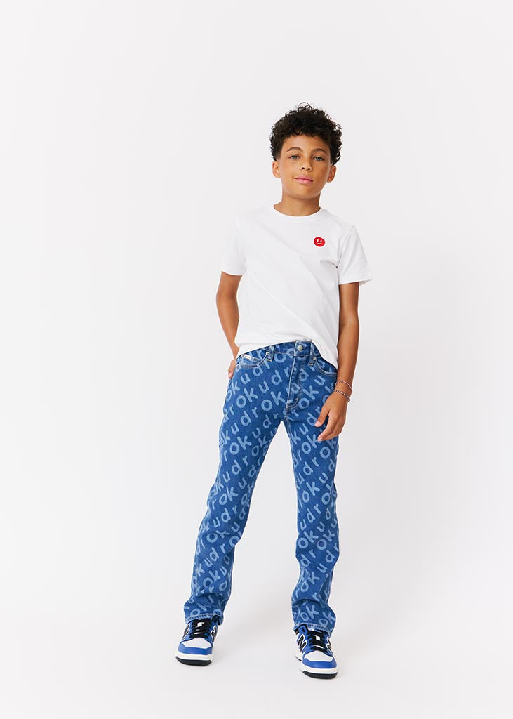 kudro  kids straight printed jean boy model 