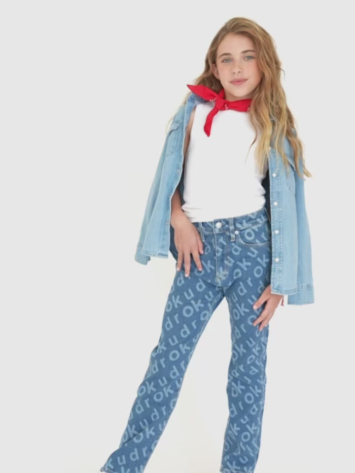 kudro kids straight jean video on boy and girl model
